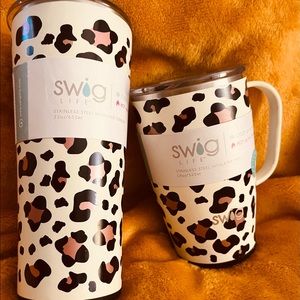 Leopard swig tumbler and coffee cup